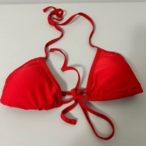 Boohoo Red String Bikini Top